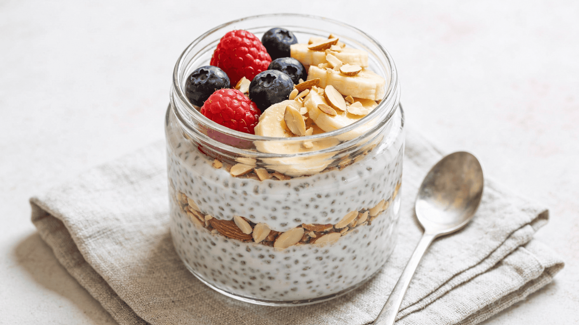 chia pudding made with milk or soy milk