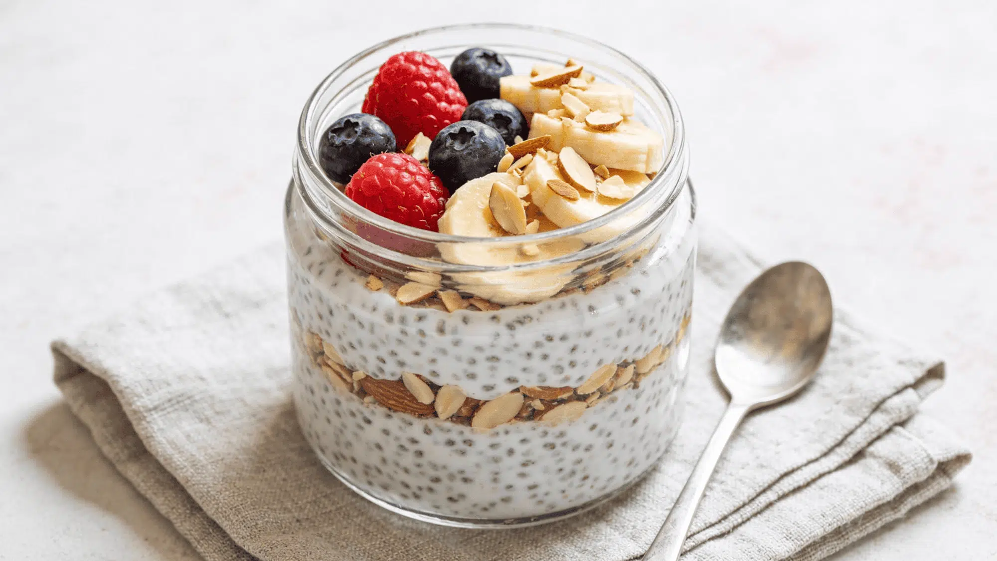 chia pudding made with milk or soy milk