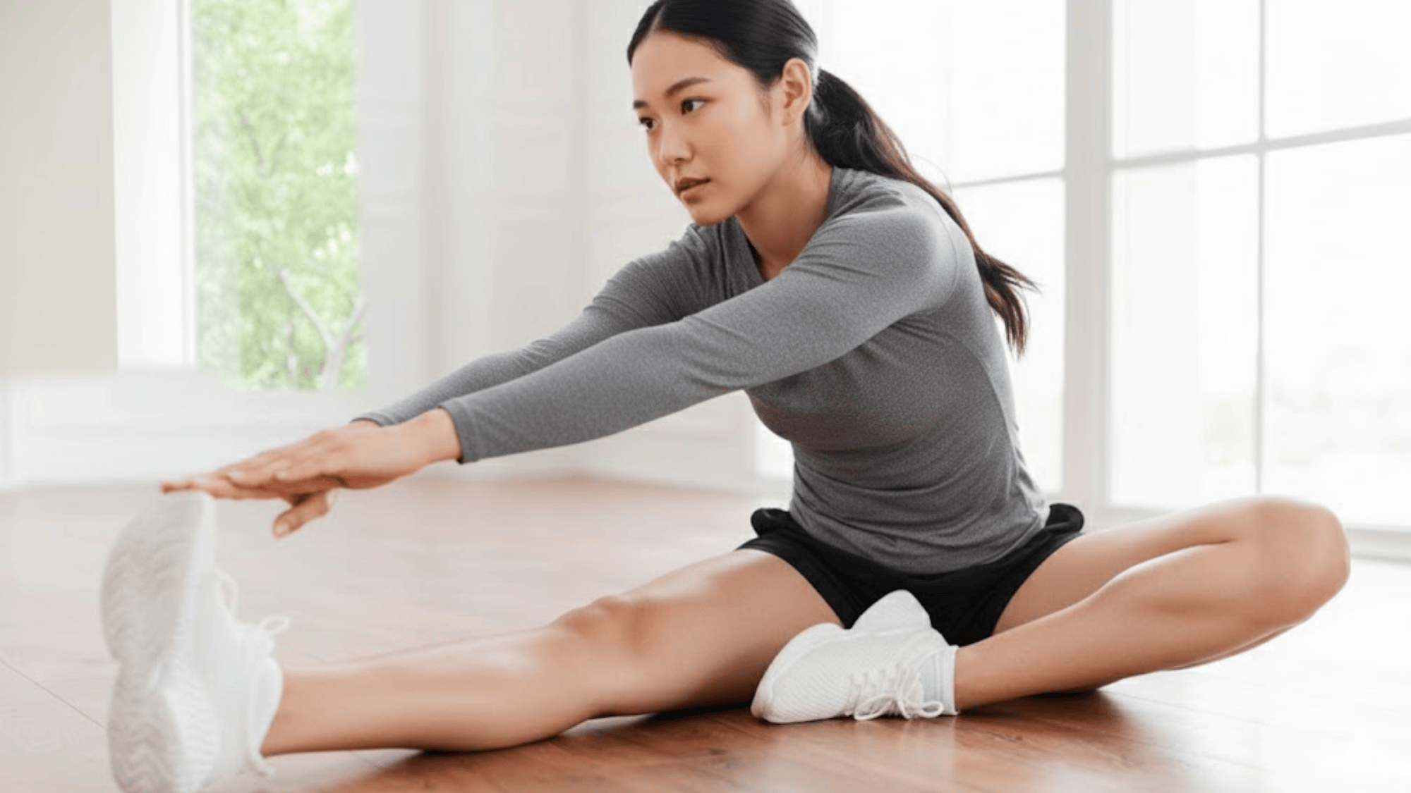 hamstring stretch seated or With a strap