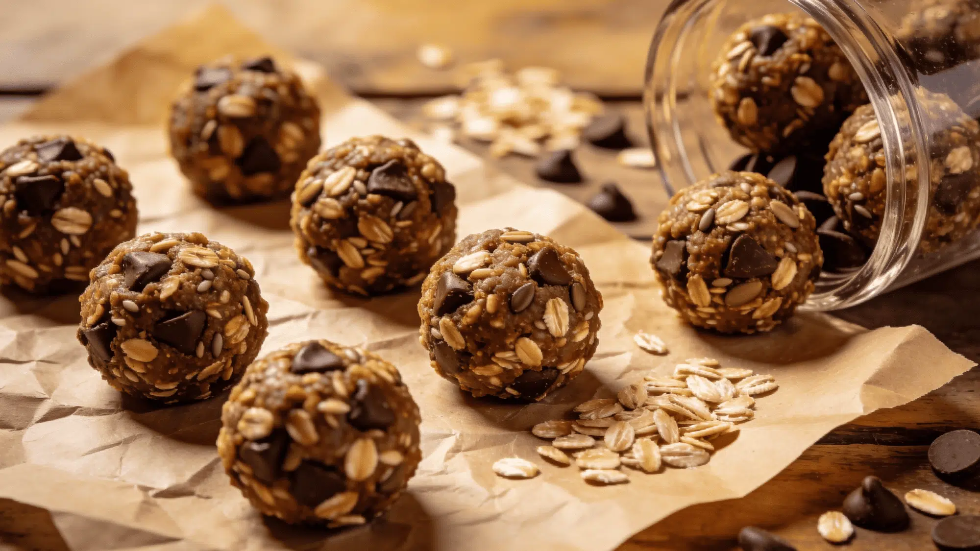 homemade energy bites oats nut butter seeds