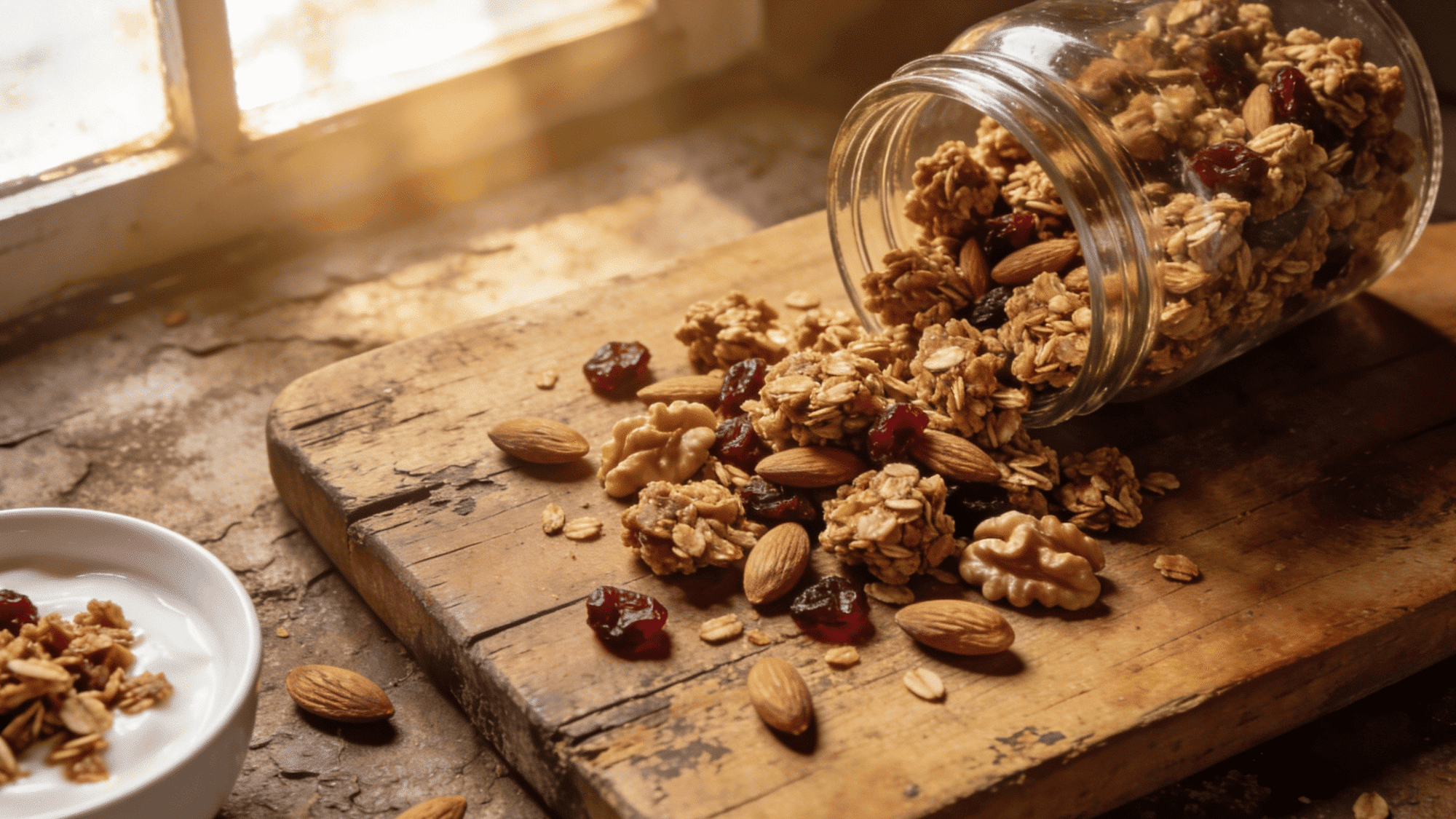 homemade granola as a snack or yogurt topping