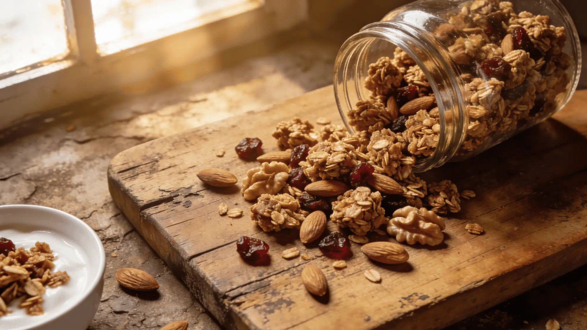 homemade granola as a snack or yogurt topping