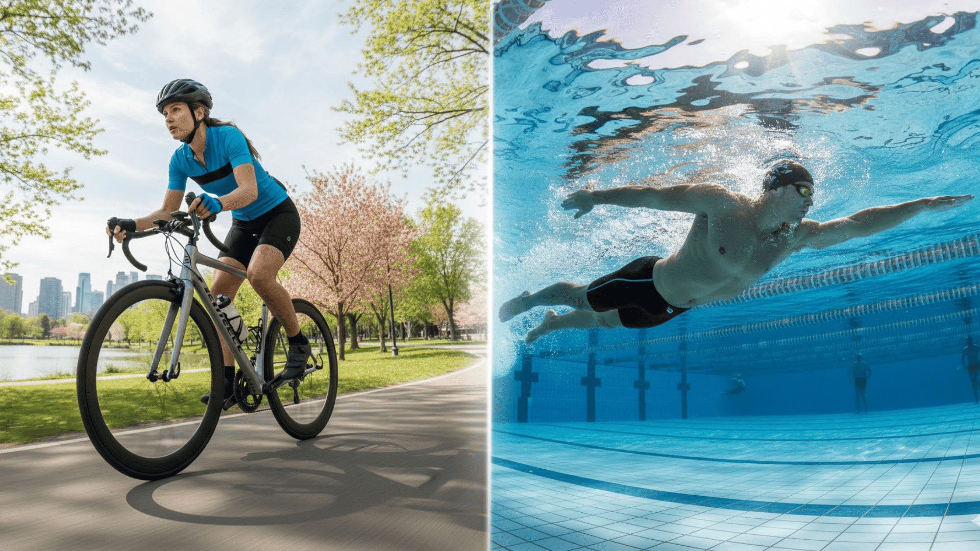 low impact cardio swimming cycling