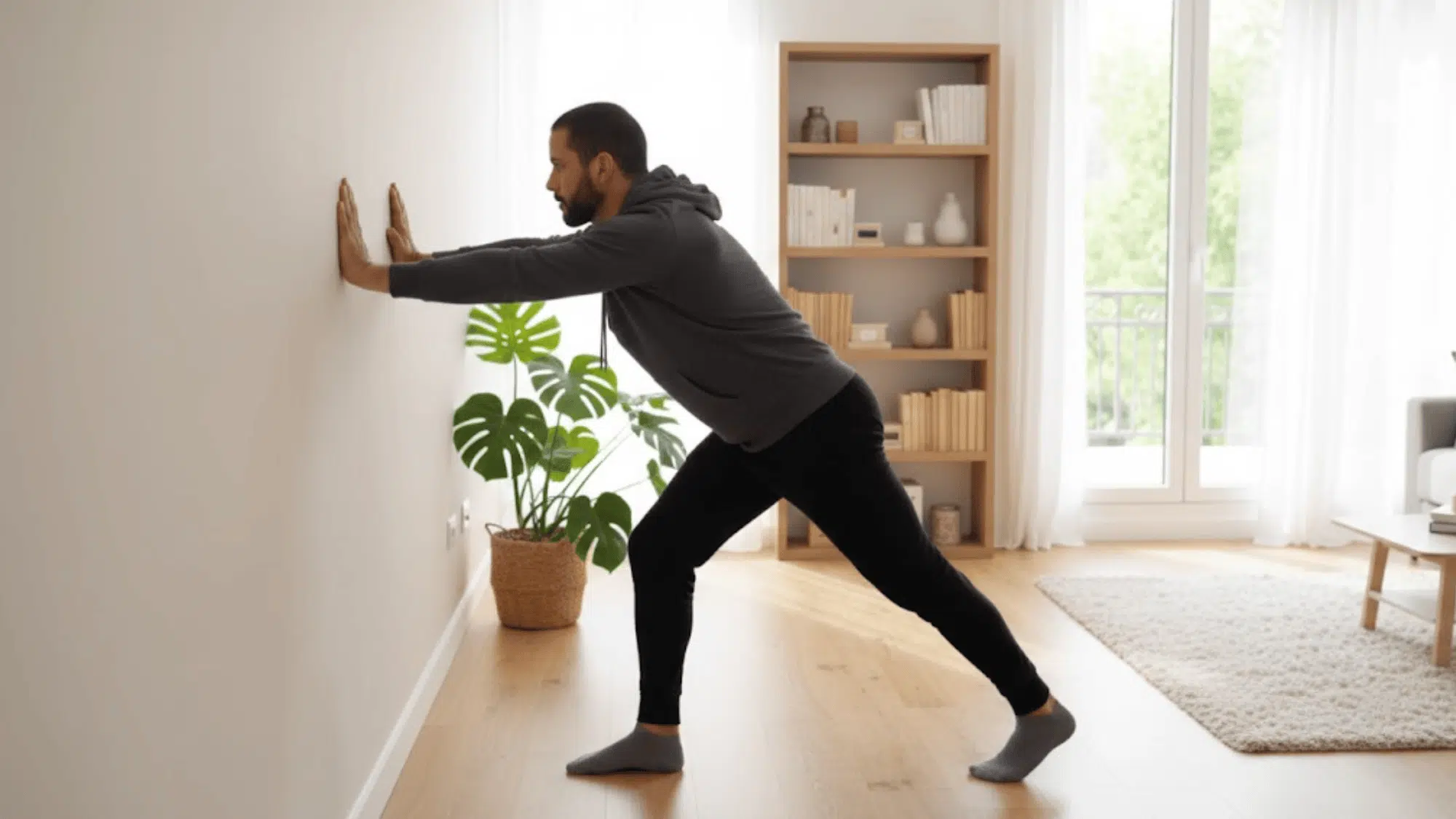 wall calf stretch