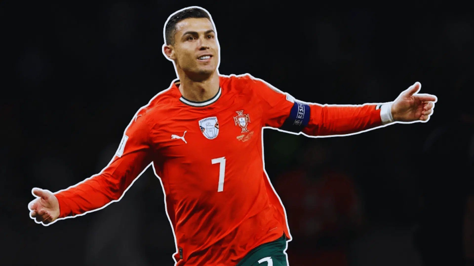 cristiano ronaldo celebrating goal in portugal jersey during football match