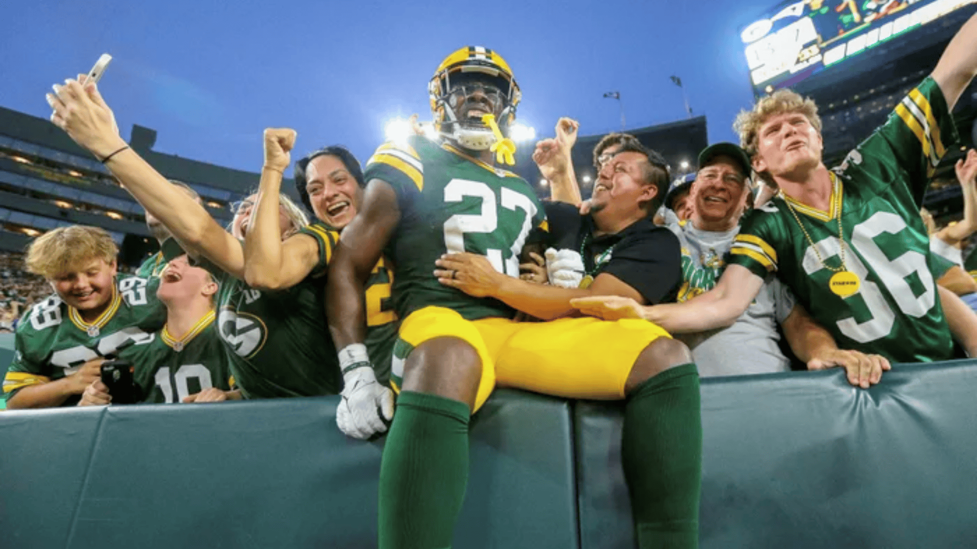 fans celebrating with player american football facts about american football