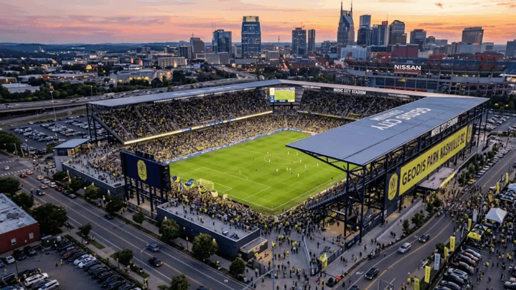 large football stadium at sunset with fans filled stands and skyline what is the largest soccer only stadium in the us full guide