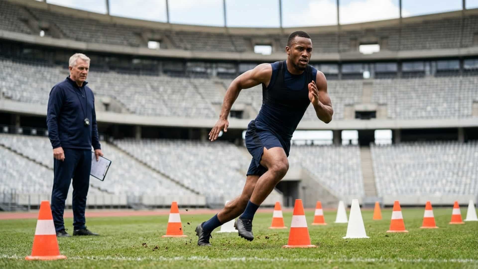 ufl player training on field with coach during workout session showing path to nfl opportunity and career growth