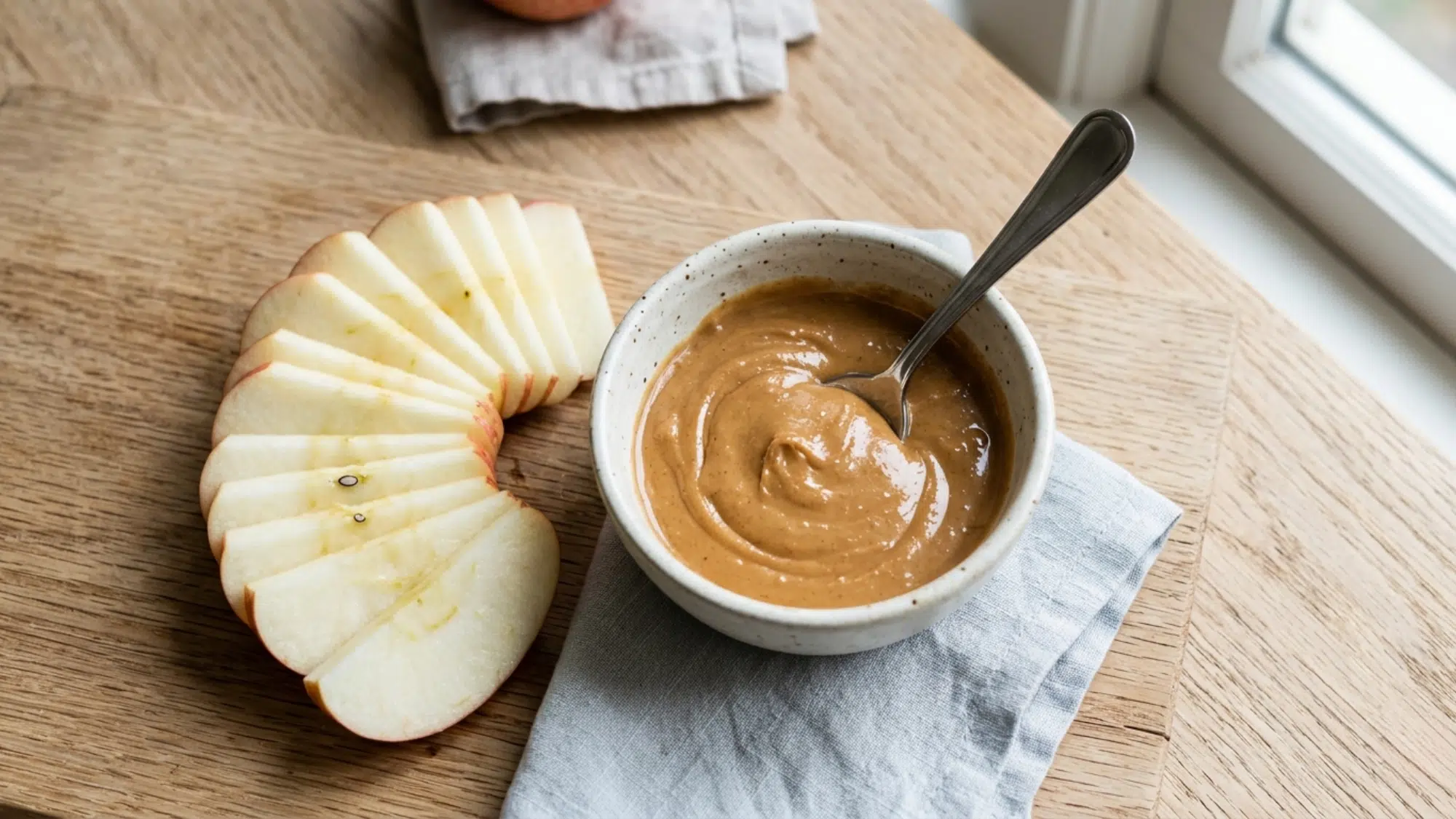 apple slices with creamy peanut butter a simple choice for high protein snacks weight loss and clean eating