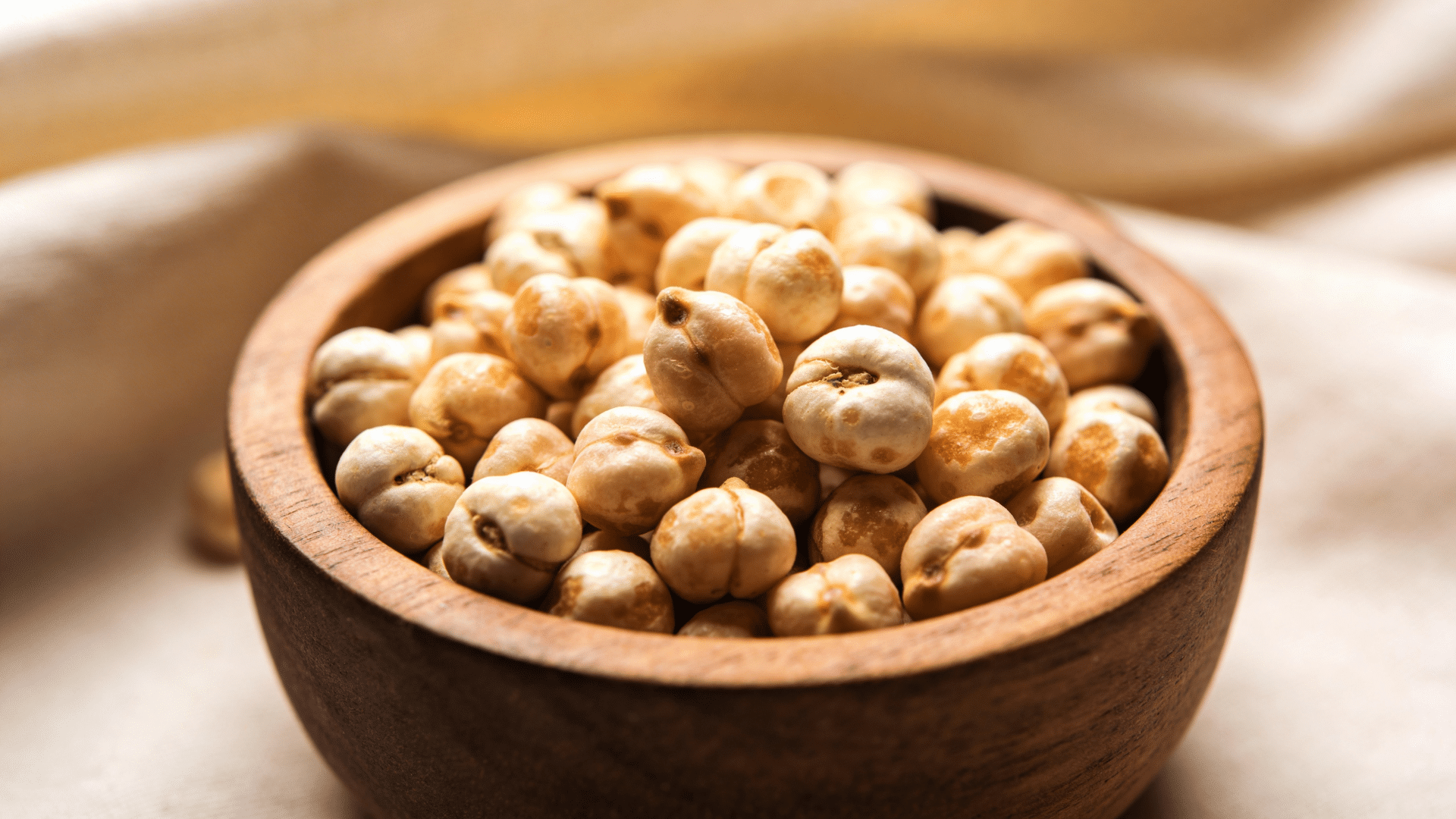 bowl of roasted fox nuts close up