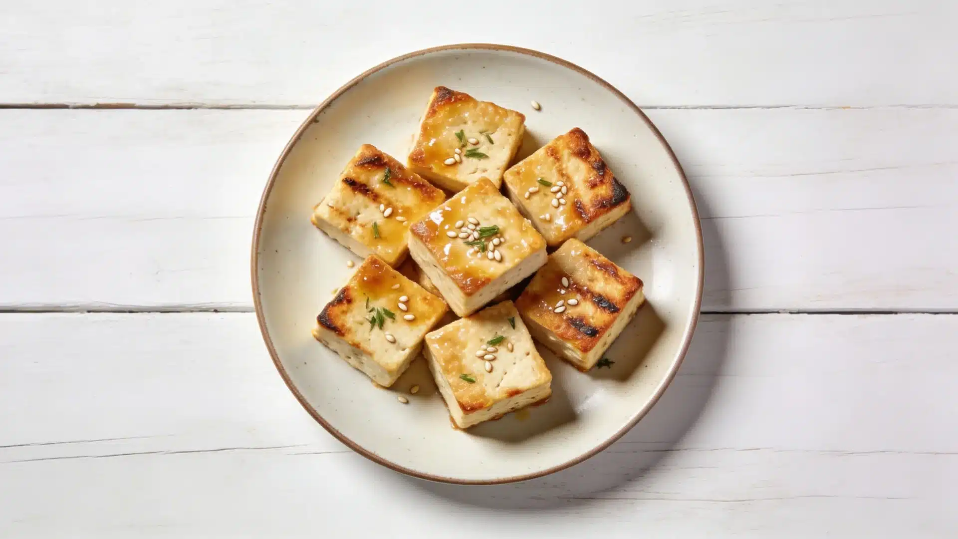 grilled tofu cubes with sesame seeds perfect for high protein snacks weight loss and healthy eating