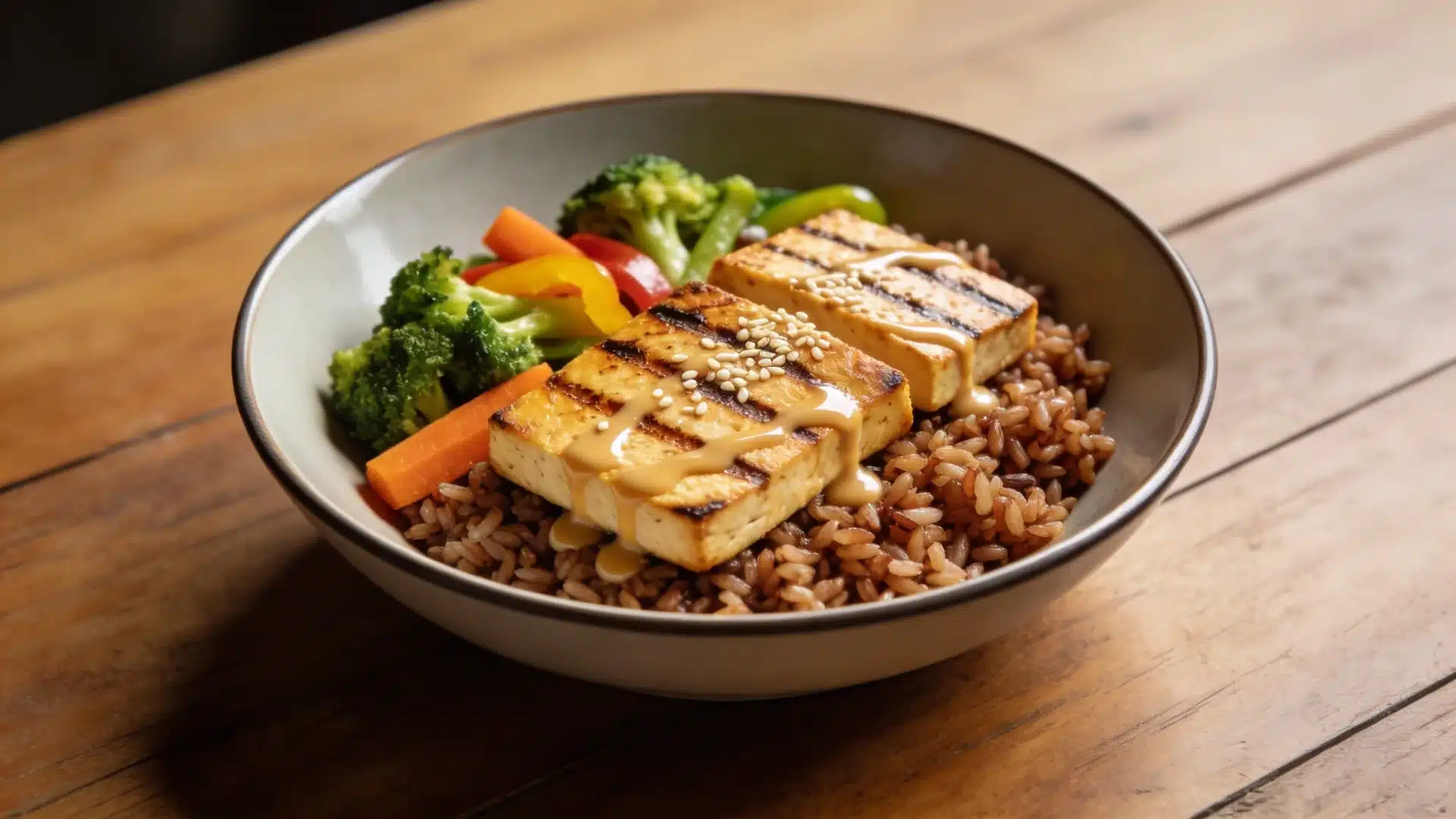 grilled tofu with brown rice and veggies a healthy choice for high protein snacks weight loss meals