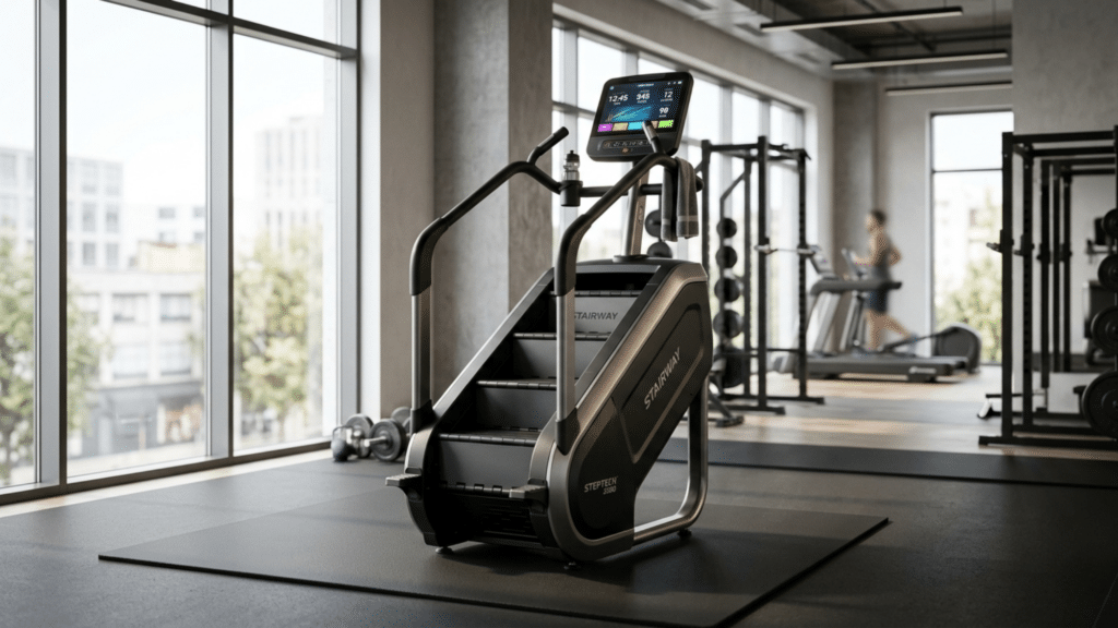 modern gym with sleek stair climber machine ideal setup for an effective stair climber workout routine