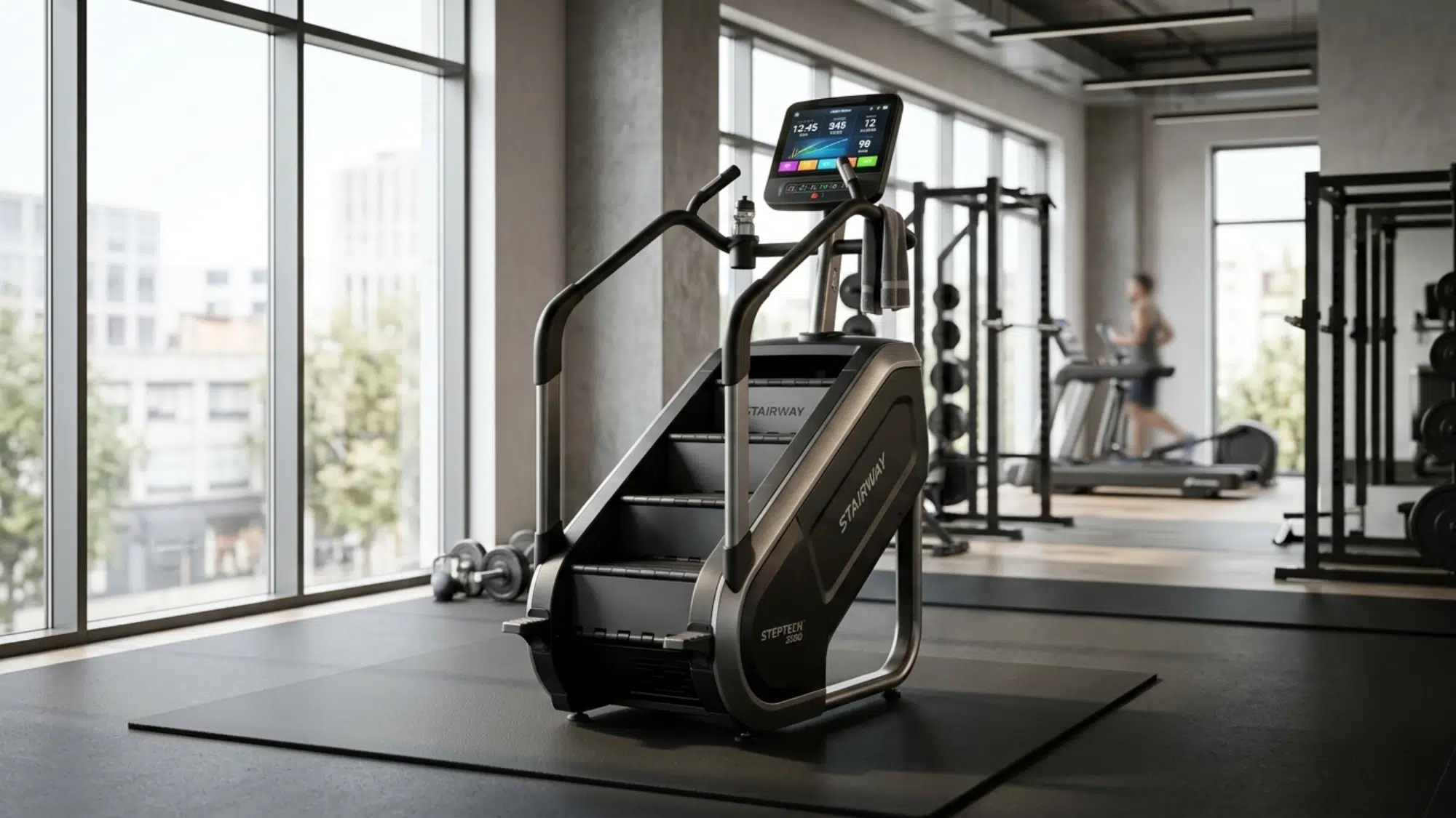 modern gym with sleek stair climber machine ideal setup for an effective stair climber workout routine