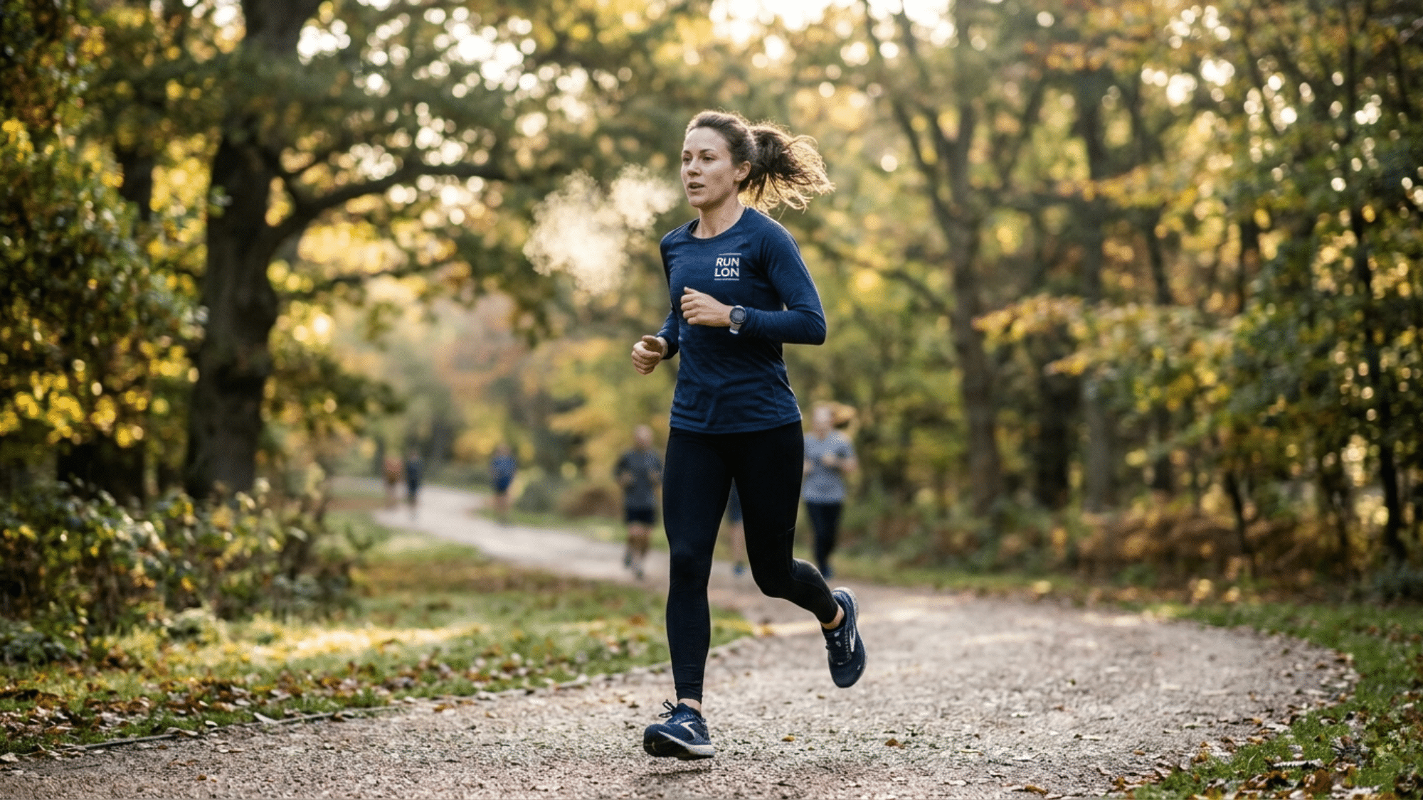 runner on a forest trail showing proper form and rhythm demonstrating how to breathe while running effectively