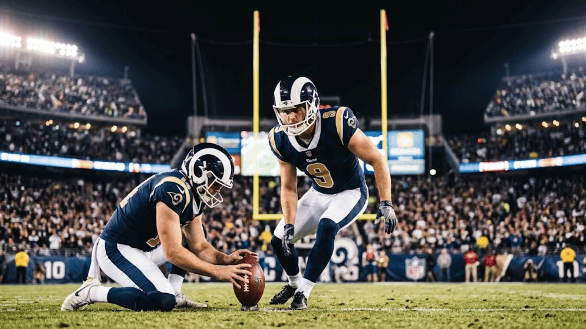 pat football meaning explained with nfl kicker attempting an extra point after a touchdown during a game