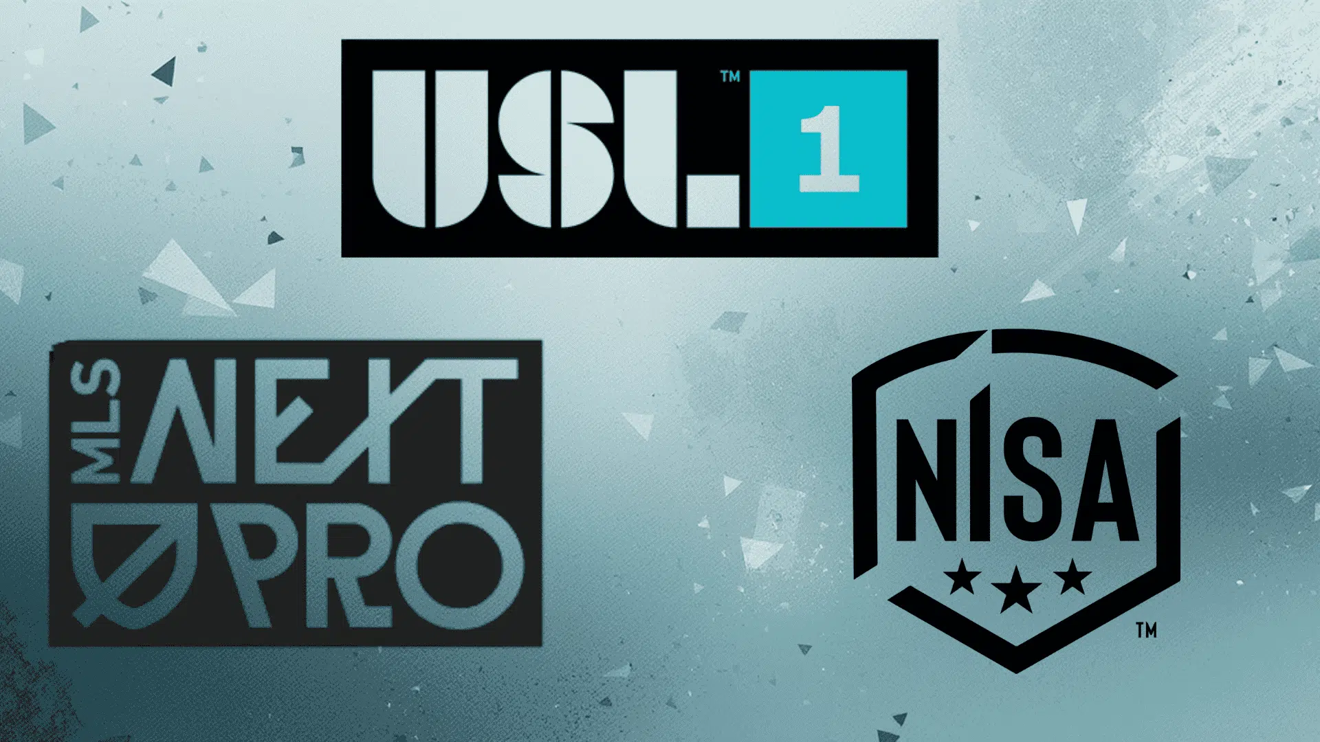 usl 1 mls next pro and nisa logos representing the us soccer pyramid