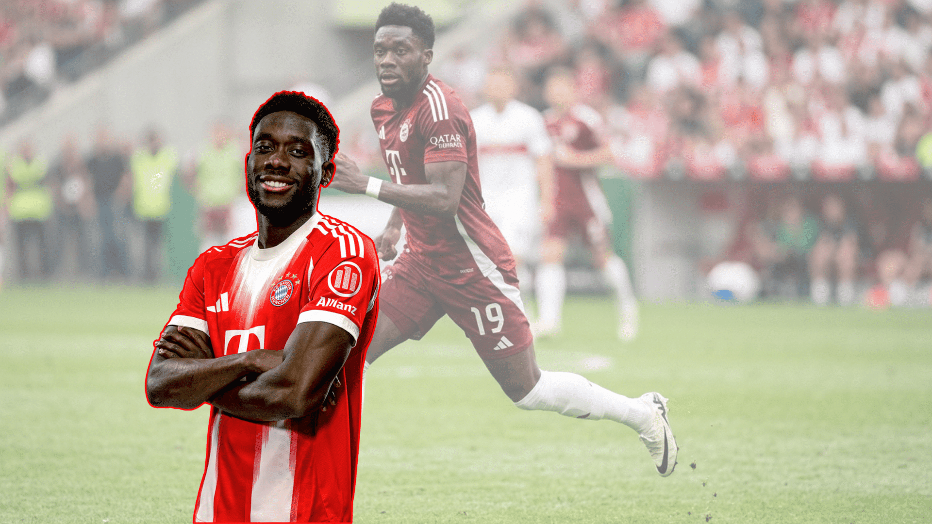Bayern Munich player posing in red jersey