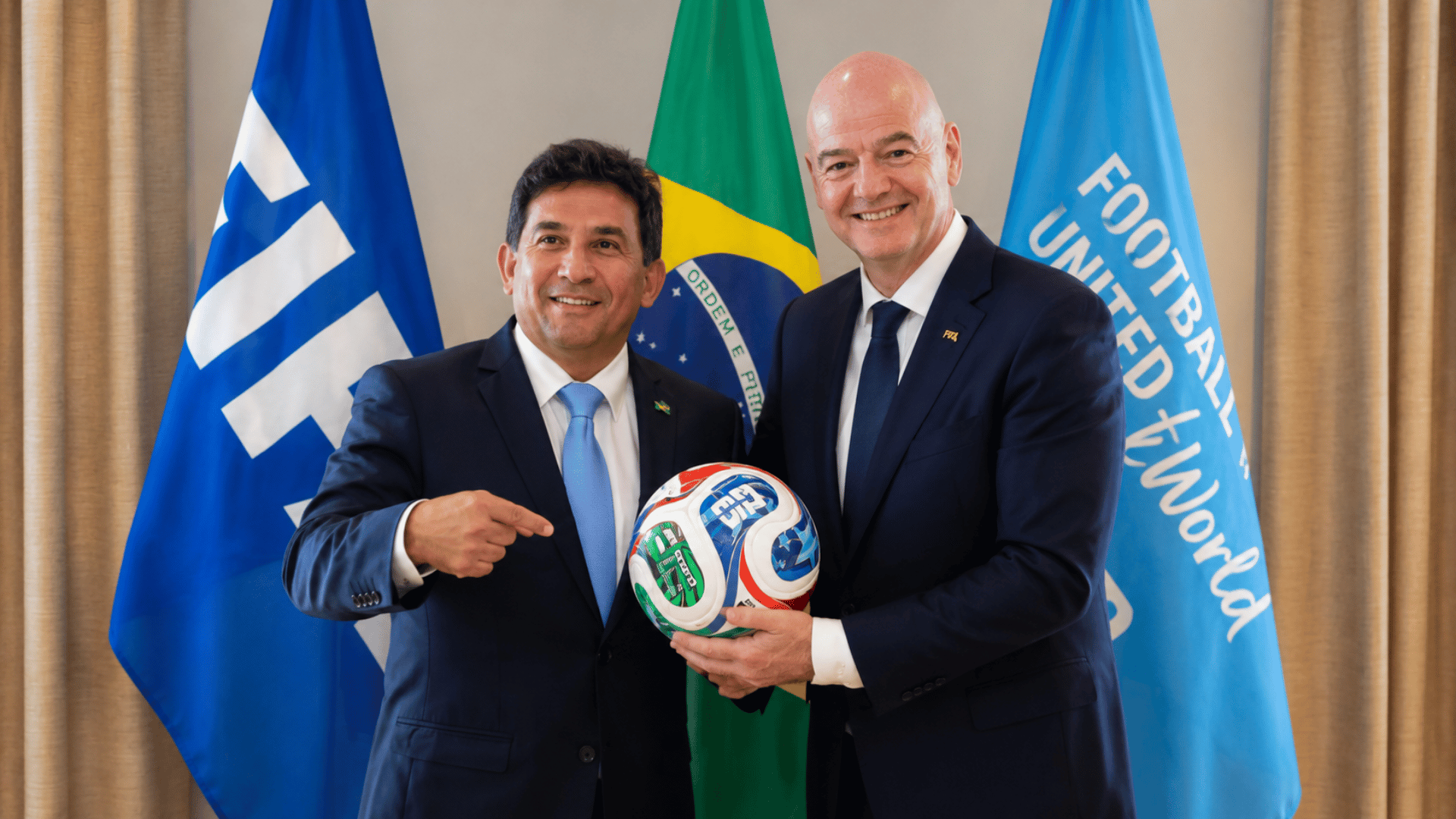 fifa president and brazil football officials meeting during fifa womens world cup 2027 preparations