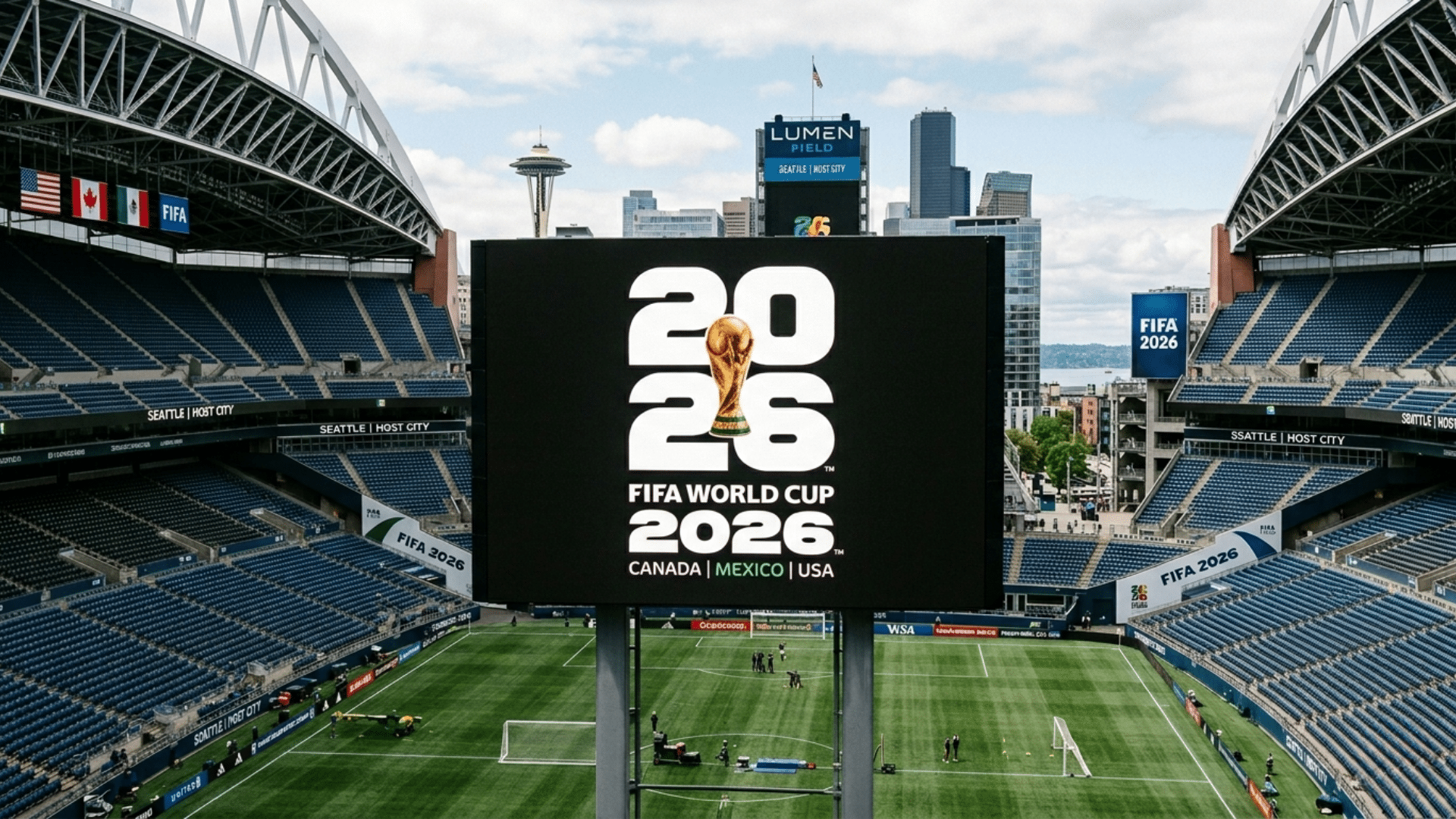 fifa world cup 2026 logo displayed with tournament branding for the united states canada and mexico
