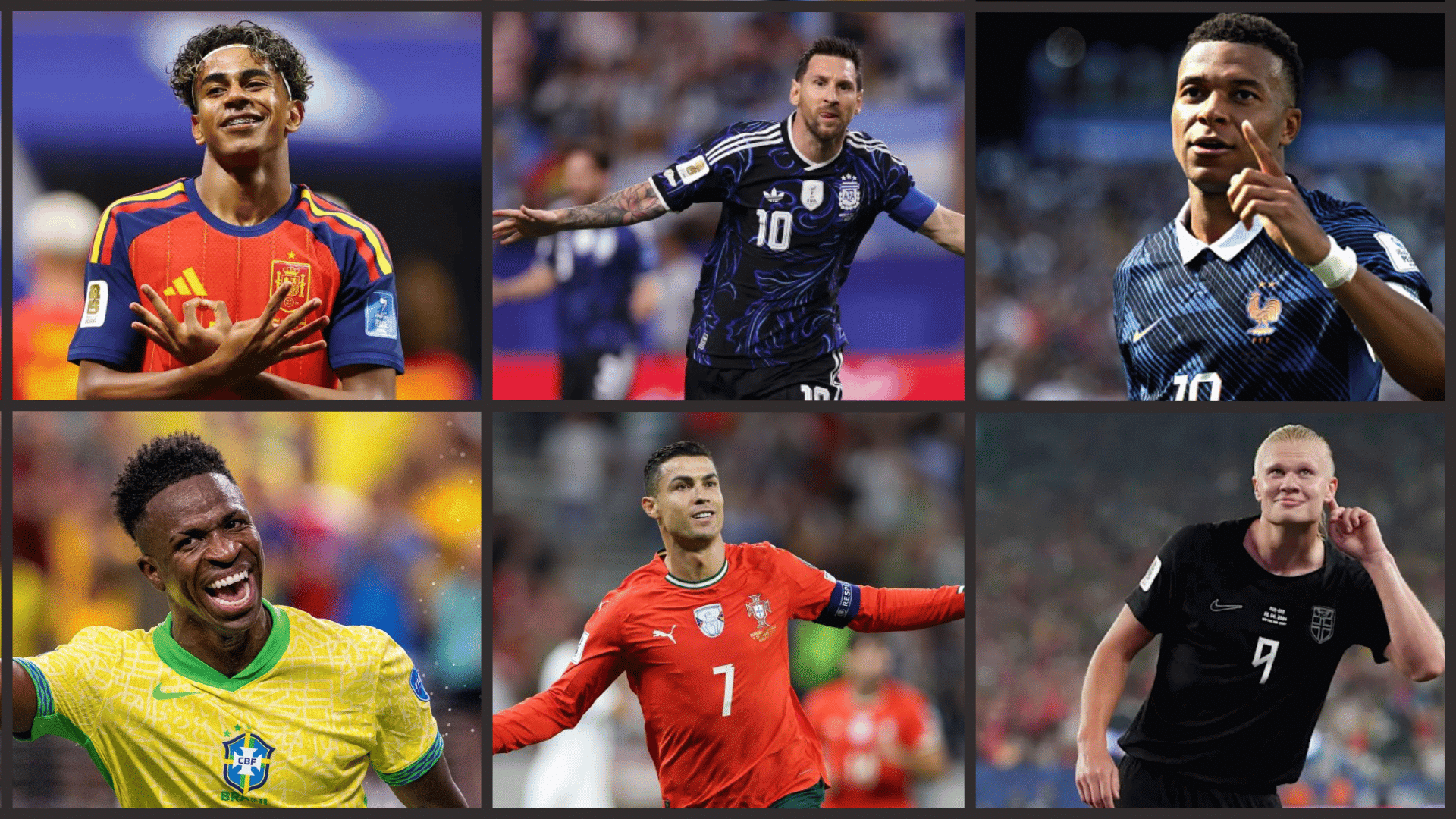 image of best current six soccer players representing their nation in fifa world cup