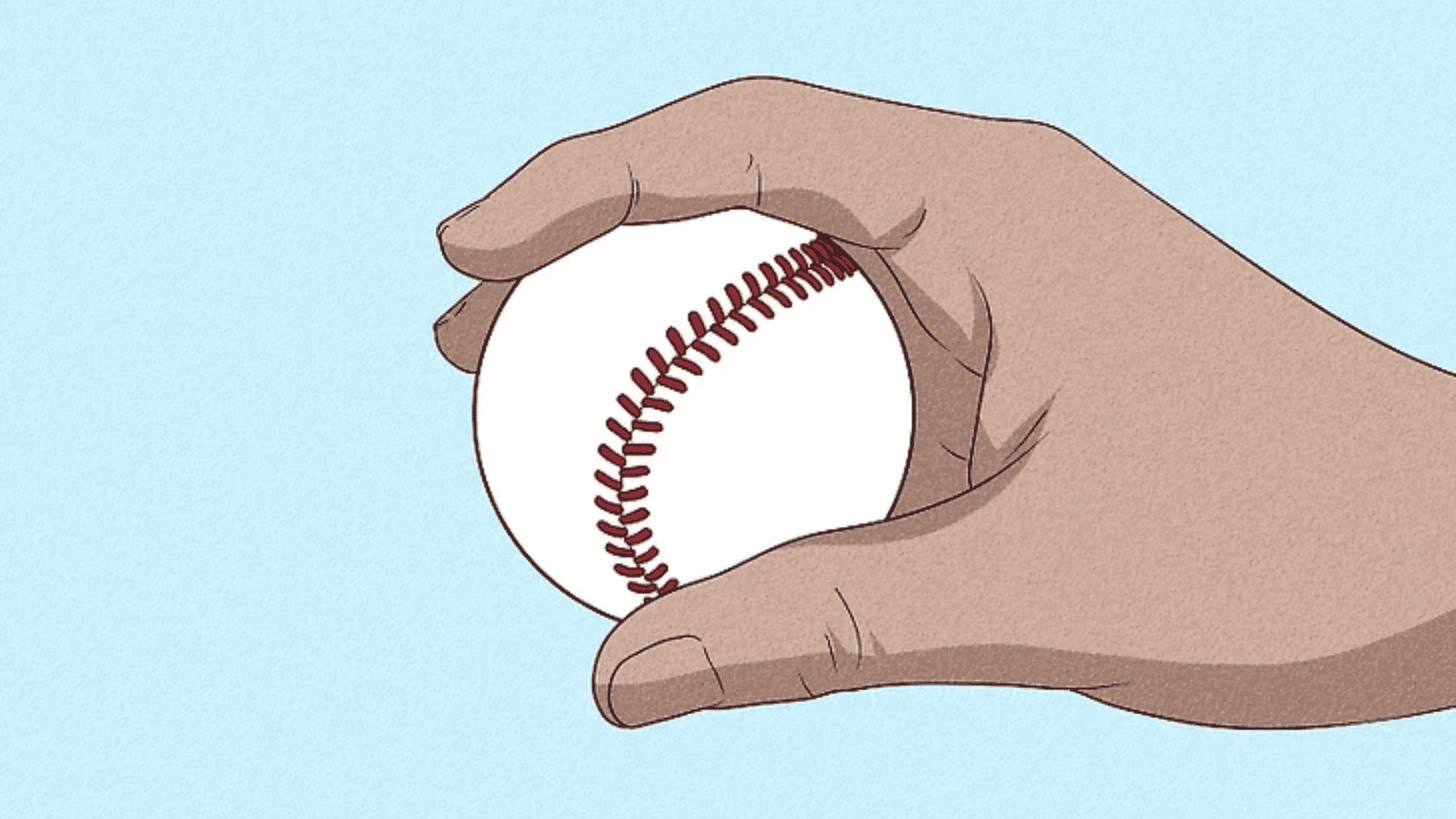 hand holding a baseball with a slider grip showing proper finger placement for controlled breaking pitches